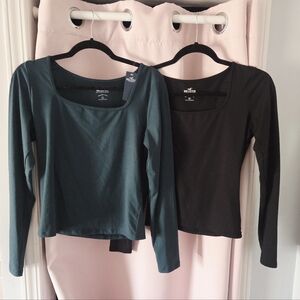 Lot of 2: Hollister Long Sleeve Crop Tops - Sz M Long & L Long